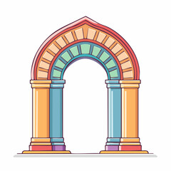 Fototapeta premium Colorful Archway Illustration