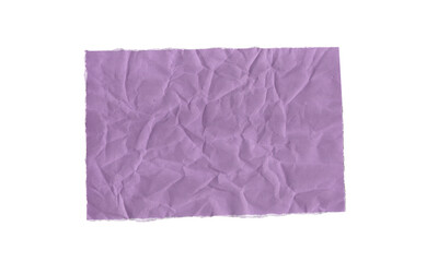Fototapeta premium Crumpled purple paper on transparent background