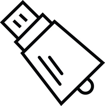 Minimalist USB Flash Drive Line Icon
