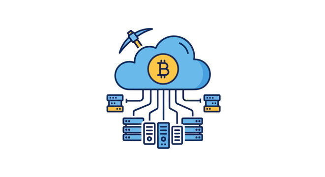 Cloud Bitcoin Mining Farm - Digital Currency Cryptocurrency Network Servers