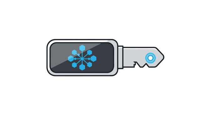 Modern Smart Key with Snowflake Icon