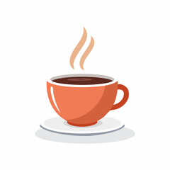 Obraz premium Steaming Cup of Coffee on Saucer