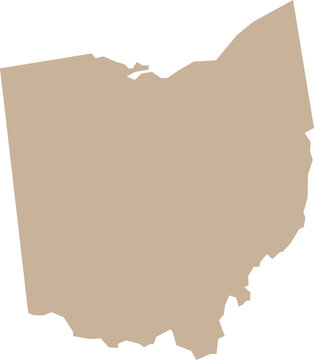Ohio State Isolated Map Illustration Cartography Brown Illustration Vector