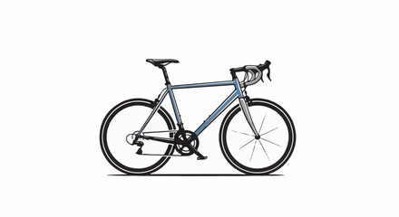 Fototapeta premium A detailed illustration of a blue road bicycle with thin spokes
