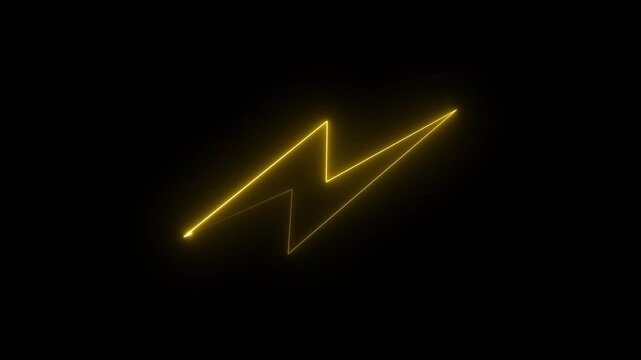 Neon glowing battery charging icon animation with neon circle. Neon battery icon concept. Charging power bank icon animation .Battery charging power icon animation on neon on black background..