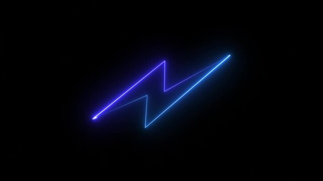 Neon glowing battery charging icon animation with neon circle. Neon battery icon concept. Charging power bank icon animation .Battery charging power icon animation on neon on black background..