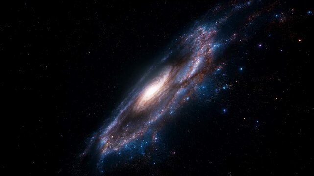 Stunning spiral galaxy rotating in the vastness of space. A mesmerizing view of cosmic beauty and the mysteries of the universe