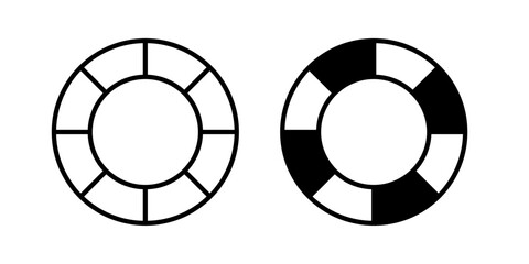  Life buoy icon in outline and solid style. Ideal for safety, rescue, and maritime apps on white background. © vector land