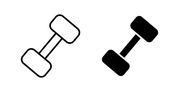 
Gym icon in outline and solid style. Perfect for fitness, workout, and sports apps on white background.