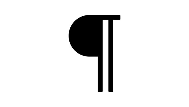  Paragraph Symbol, black isolated vector silhouette