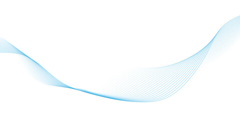 abstract flowing blue wave line pattern on white background, with transparent effect isolated on white background, multicolor gradient wave lines vector, representing sound or data transmission. © world war 5
