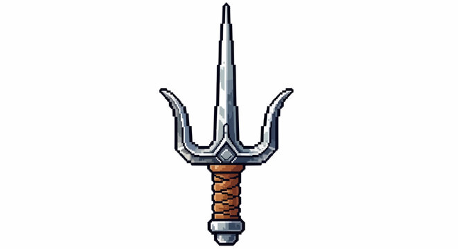 Traditional Japanese Sai Weapon with Wrapped Handle.