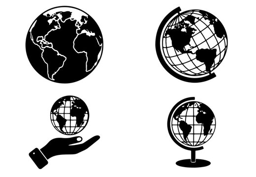 World Environment Day icons, globe illustrations for eco awareness on June 5