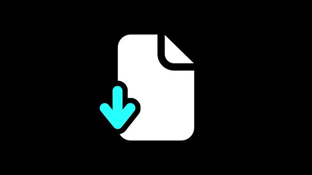 A file download icon showing a document with a blue downward arrow indicating saving or importing file content