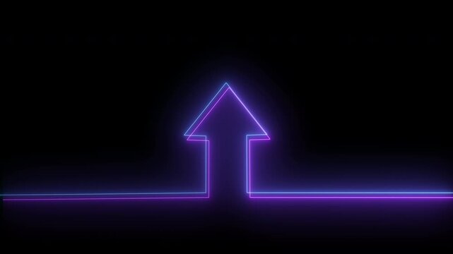 Modern Neon Glow Stroke Arrow Animation for Infographics