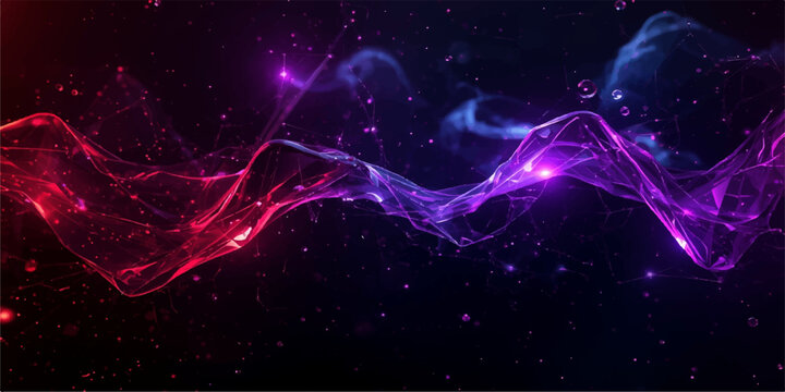 An abstract dark blue galaxy background featuring glowing stars and a bright nebula in the deep cosmos with central space for text