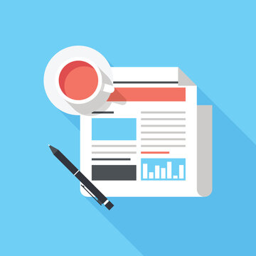 news flat web icon concept
