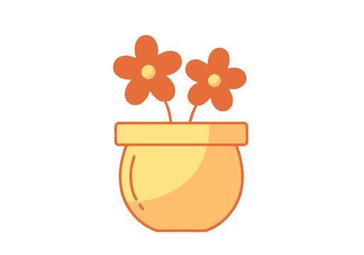 Delicate potted flowers in a cheerful orange hue, symbolizing growth and the beauty of nature