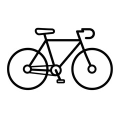 Obraz premium Simple black bicycle line icon illustration on clean white background