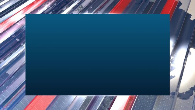 Professional 4K News Broadcast Background with Blue Graphic Plate and Chroma Key Green Screen Template for Media Presentations