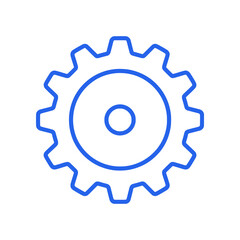 Obraz premium Minimal tech settings gear icon with simple shape and center hole. Clean flat SVG design ideal for configuration, system controls, and technology interfaces.