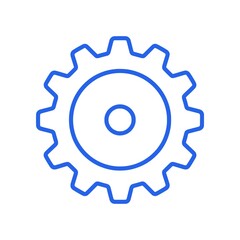 Obraz premium Minimal tech settings gear icon with simple shape and center hole. Clean flat SVG design ideal for configuration, system controls, and technology interfaces.