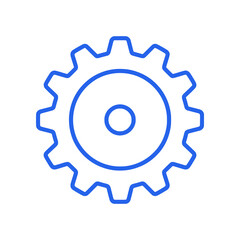 Obraz premium Minimal tech settings gear icon with simple shape and center hole. Clean flat SVG design ideal for configuration, system controls, and technology interfaces.