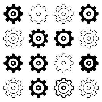 Minimal tech settings gear icon with simple shape and center hole. Clean flat SVG design ideal for configuration, system controls, and technology interfaces.