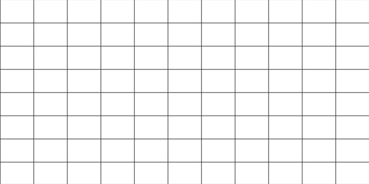 Simple black and white square grid pattern background. Minimalist graph paper texture or architectural drafting paper layout.
