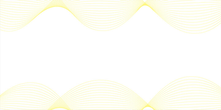 Abstract wave background with blue and yellow curved lines on white. Minimalist geometric pattern for modern technology or scientific design themes.