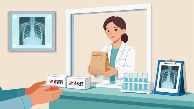 Doctor giving medicine to patient