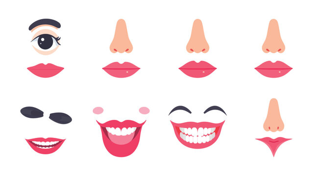 Anatomy of Facial Expressions: A set of isolated components representing diverse facial expressions, inviting exploration of the complex emotions. 