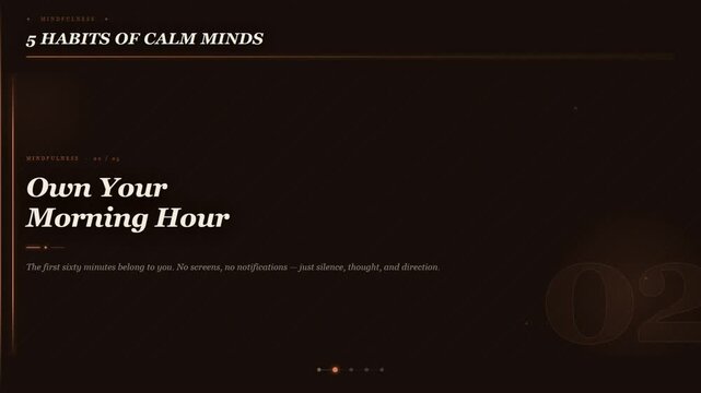 Mindfulness Habits Tip Slide About Daily Body Movement and Mental Wellness on Dark Background