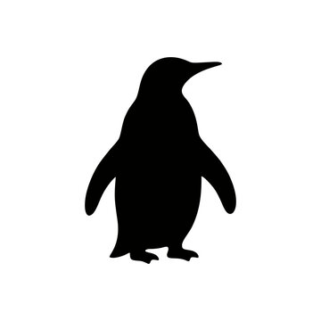 Penguin Silhouette Icon Isolated on White Background - Vector Illustration