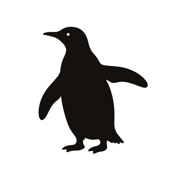 Penguin Silhouette Icon Isolated on White Background - Vector Illustration