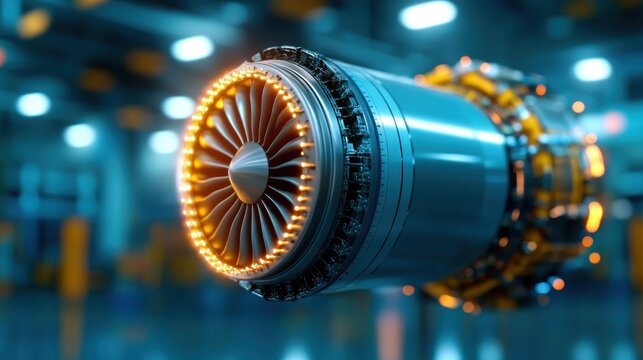 A detailed close-up of a modern jet engine, showcasing the intricate engineering and innovation that power today's aircraft in the aviation industry.