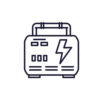 portable power station line icon on white