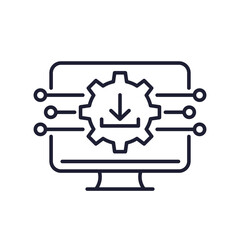 Fototapeta na wymiar software update line icon, download new firmware