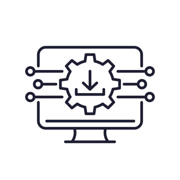 software update line icon, download new firmware