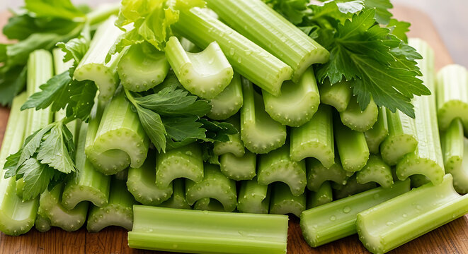 a heap of freshly chopped celery on transparent background high quality professional