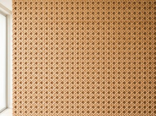 Fototapeta premium Macro Detail of Natural Rattan Weave Furniture Pattern