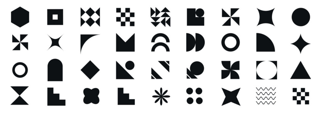 Basic shapes vector set. Vector basic shapes collection. Trendy geometric formal shape. minimalist basic shapes,