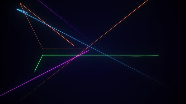 looping animation. Abstract colorful glowing neon wavy lines and bright lights. Abstract digital data wave. VJ loop. Big data light speed flow. Cyberspace of trail waves. Modern tech transmission