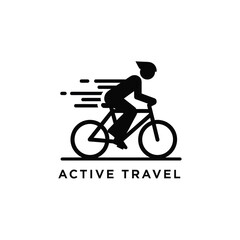 Obraz premium silhouette of cyclist riding a bicycle with speed lines modern graphic design on white background high quality professional detailed elegant