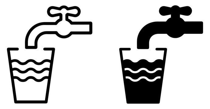 drinking water icon faucet glass vector