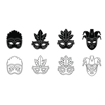 set of face mask for design vector on white background.
