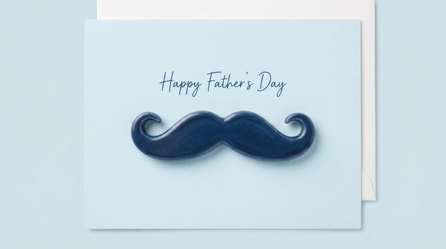 Happy fathers day card with mustache celebrate dad with a stylish greeting