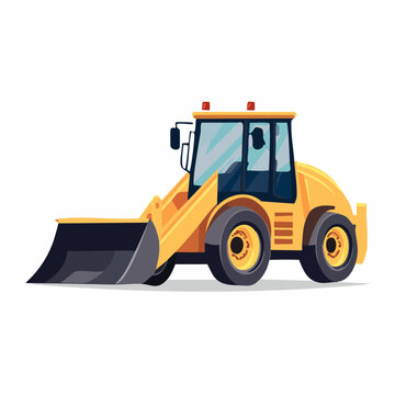 Yellow Front Loader Construction Vehicle Illustration