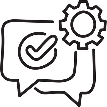 Feedback Gear and Checkmark Icon