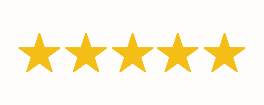 Five stars icon Vector. Five stars customer product rating review flat icon for apps and websites.